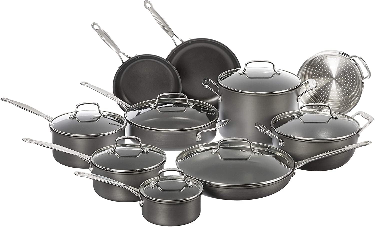 Cuisinart 17-Piece Cookware Set, Chef' Classic Nonstick Hard Anodized, 66-17