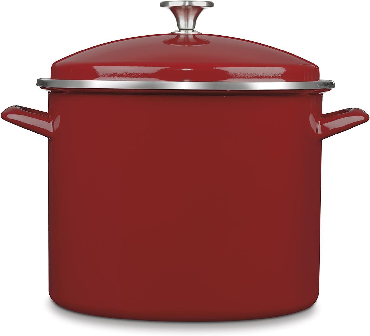 Cuisinart EOS126-28R Chef' Classic Steel Cover Enamel-Stockpot, 12-Quart, Red