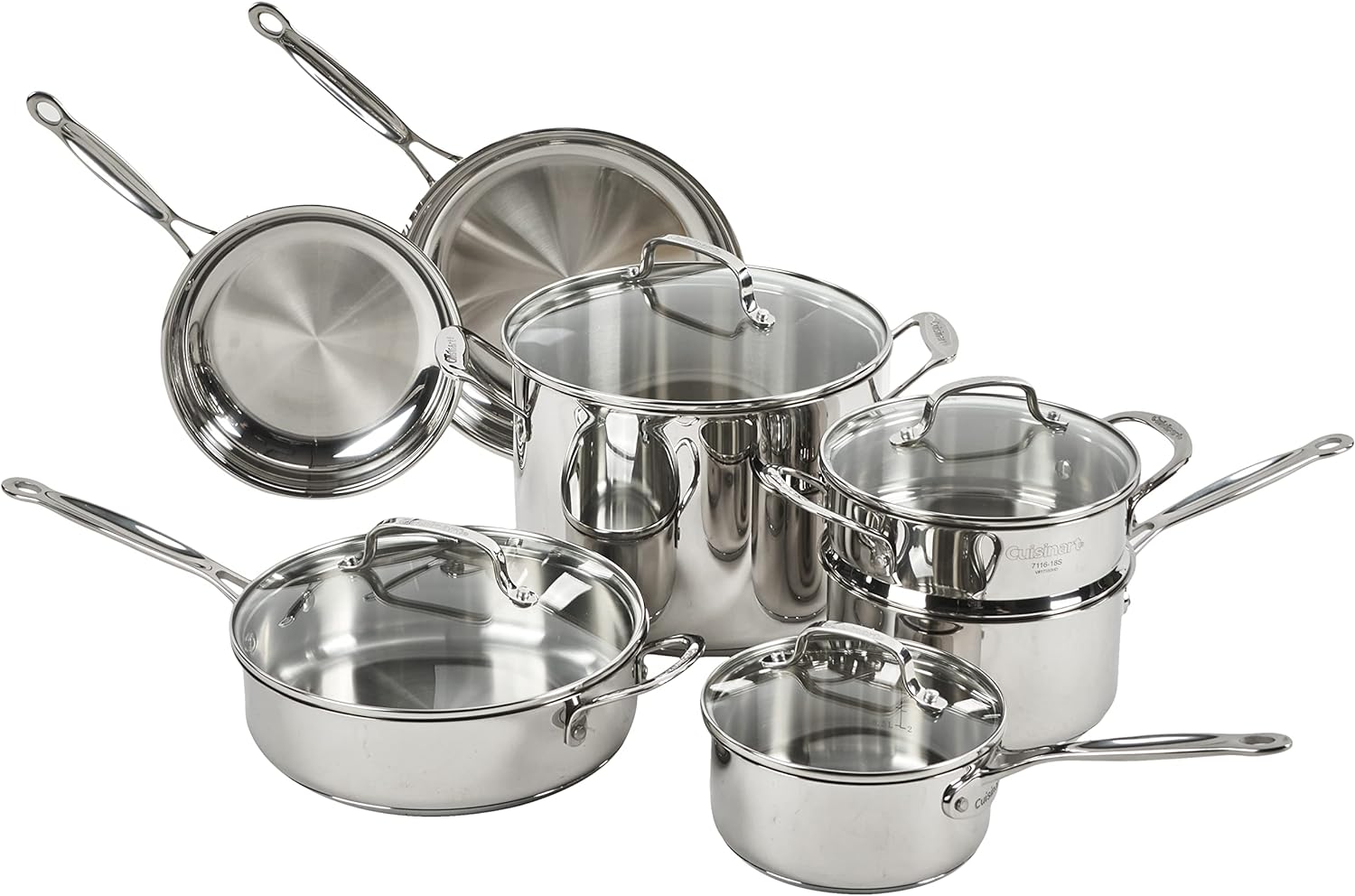 Cuisinart 11-Piece Cookware Set, Chef' Classic Stainless Steel Collection 77-11G