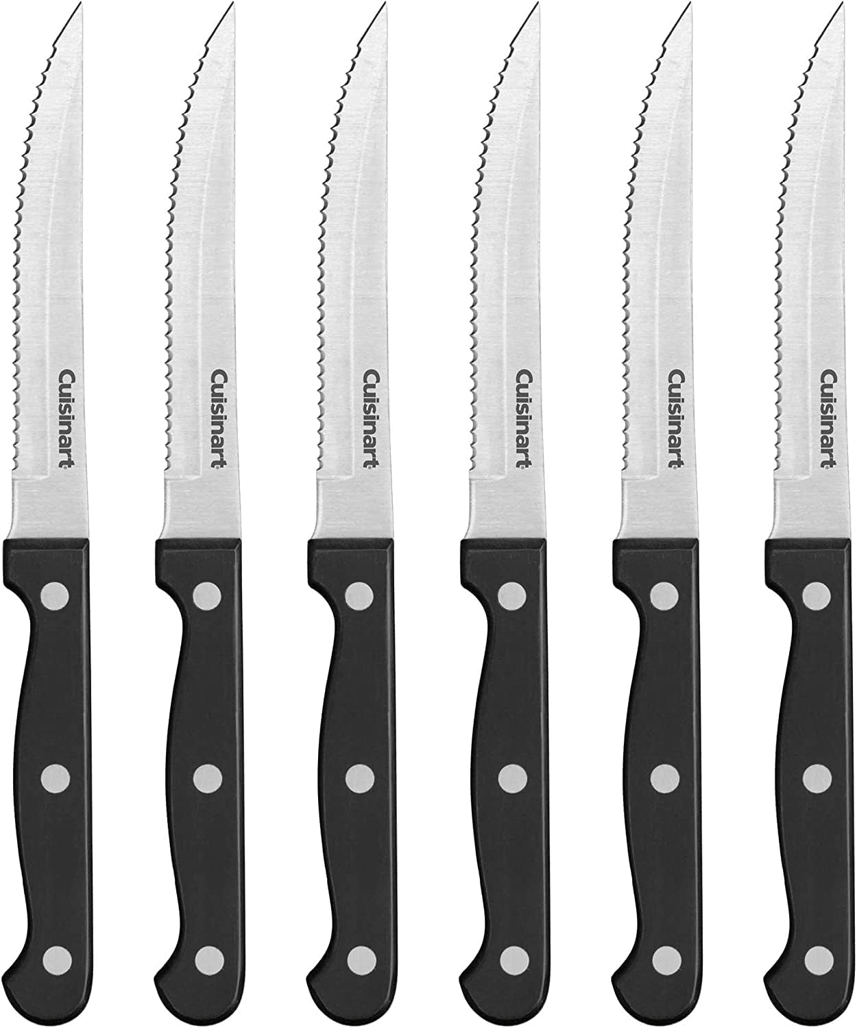 Cusinart Knife Set, 6pc Steak Knife Set with Steel Blades for Precise Cutting, Lightweight, Stainless Steel & Durable, C77TR-6PSK