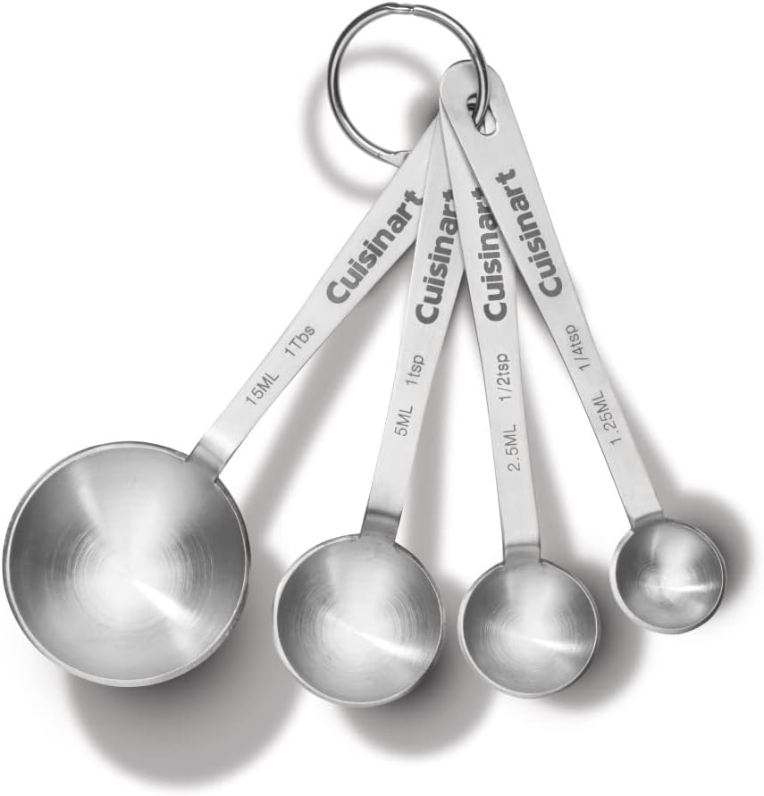 Cuisinart CTG-00-SMP Stainless Steel Measuring Spoons, Set of 4,Silver