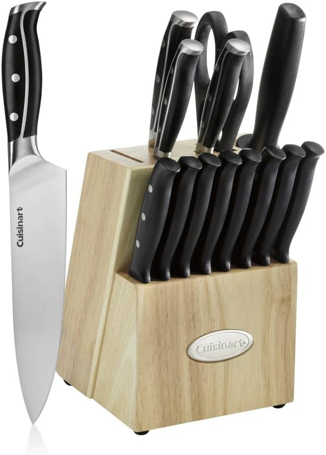 Cuisinart C77TRN-15P Nitrogen Collection 15-Piece Knife Block Set, Black