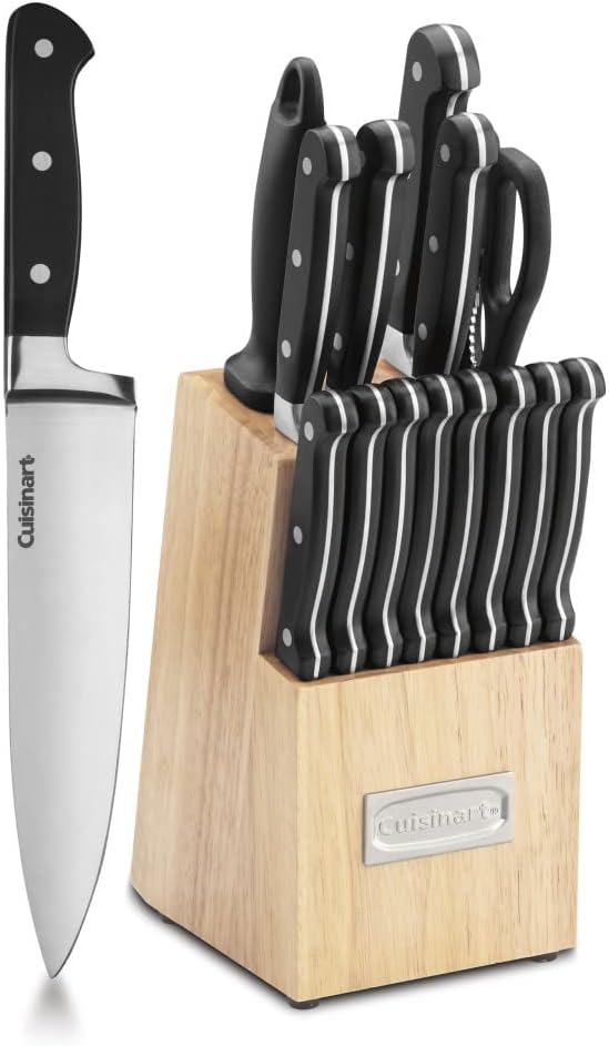 Cuisinart C77TR-16P Triple Rivet Collection 16-Piece Cutlery Block Set, Stainless Steel