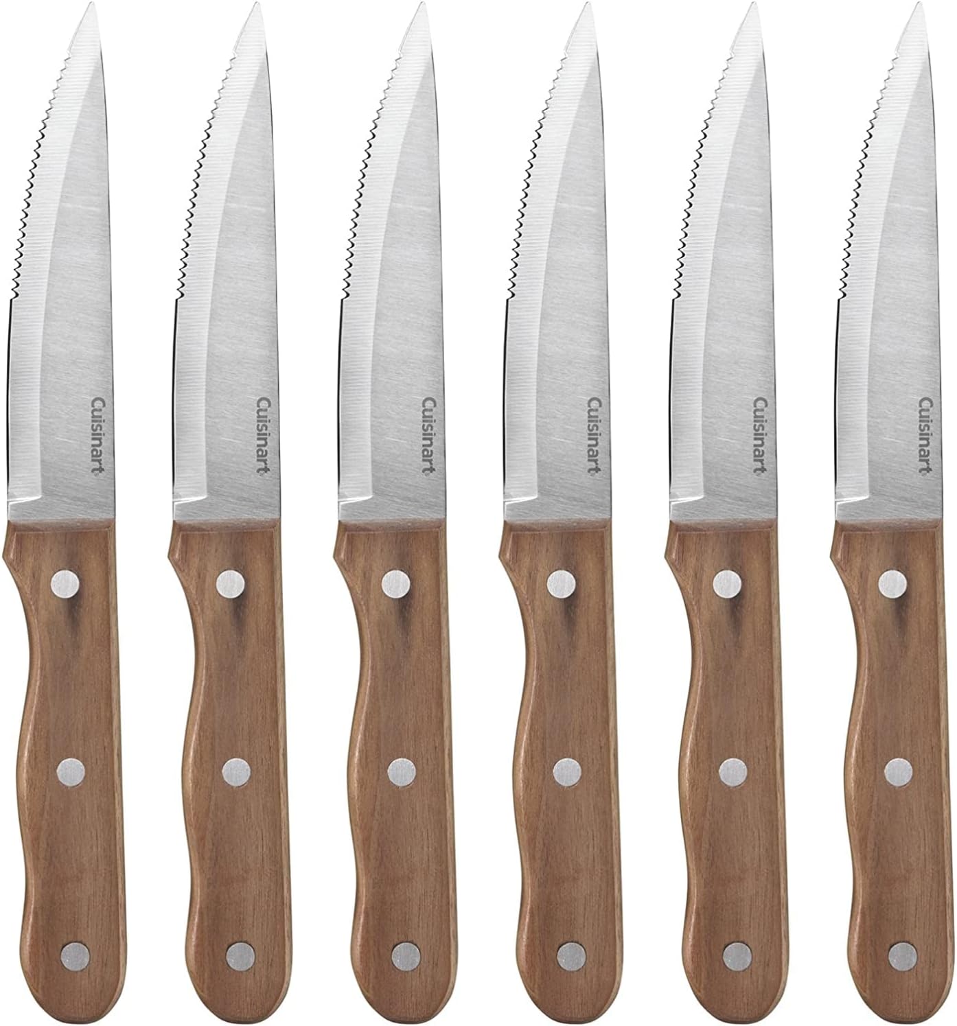 Cuisinart C55W-S6STK Advantage Cutlery 6-Piece Triple Rivet Walnut Steak Knife Set