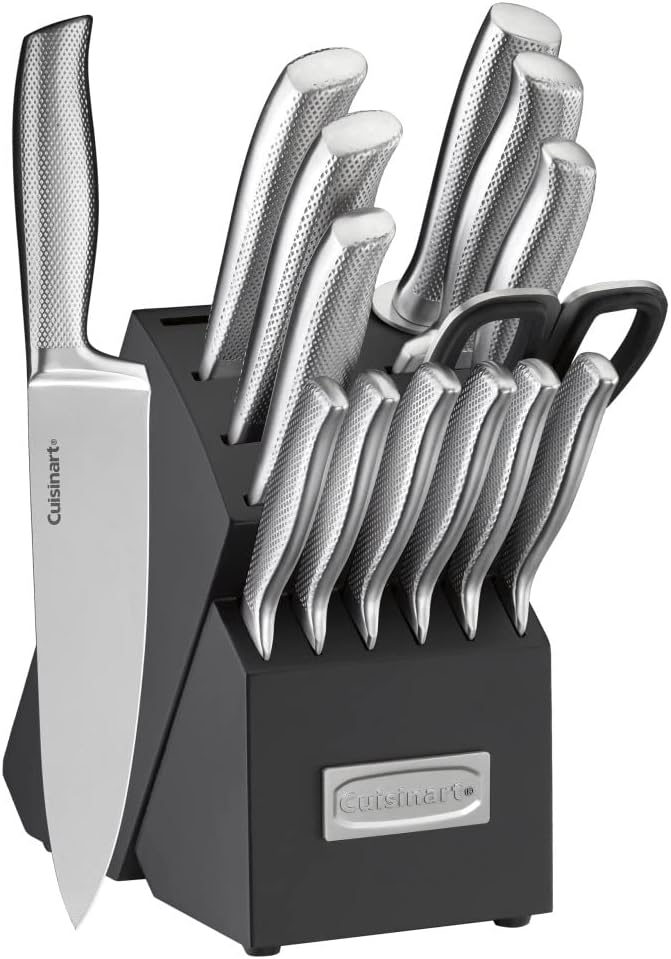 Cuisinart C77SS-15PG 15pc German Stainless Steel Hollow Handle Cutlery Block Set