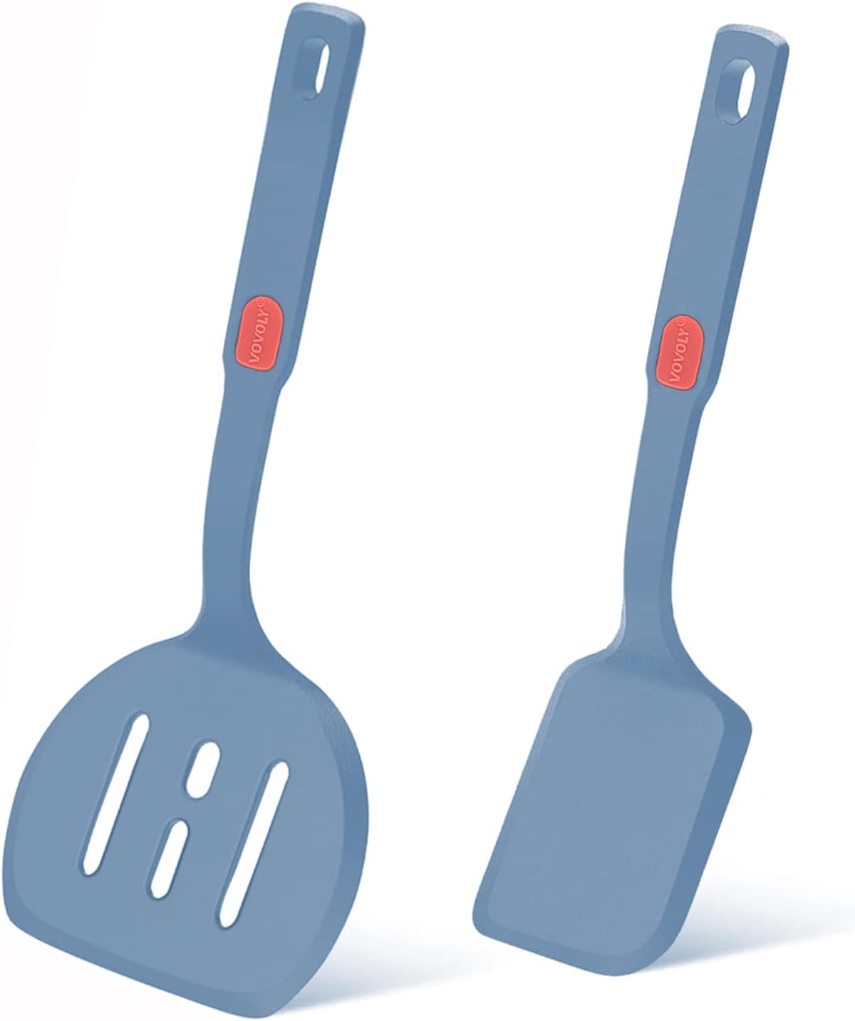 Silicone Spatula Turner Set for Nonstick Cookware, Seamless Design 600F Heat Resistant Spatulas With Seamless Design, Non Scrach Cooking Utensils for Flipping Eggs & Pancakes (Starry Blue)