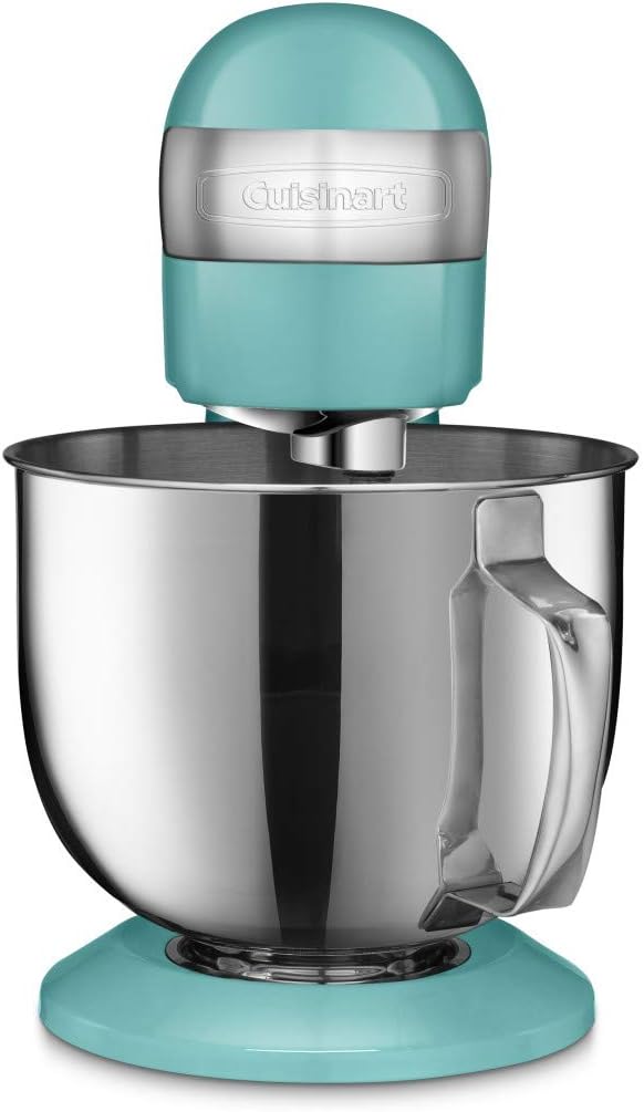 Cuisinart Stand Mixer, 12 Speed, 5.5 Quart Stainless Steel Bowl, Chefs Whisk, Mixing Paddle, Dough Hook, Splash Guard w/ Pour Spout, Periwinkle Blue, SM-50BL