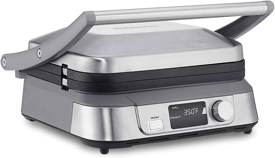 Cuisinart GR-5BP1 Electric Griddler FIVE, Enjoy 5-in-1 Functions, LCD Display, Wide Temperature Range and Sear Function, Stainless Steel