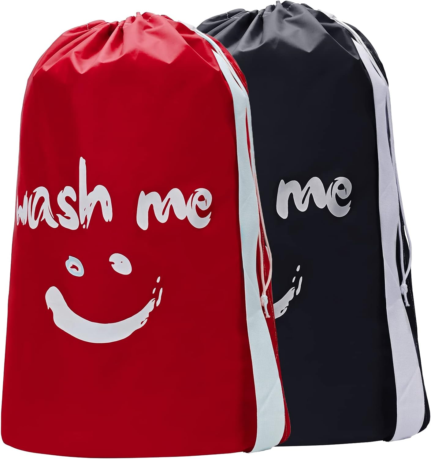 HOMEST 2 Pack XL Wash Me Travel Laundry Bag, Dirty Clothes Organizer, Large Enough to Hold 4 Loads of Laundry, Easy Fit a Laundry Hamper or Basket