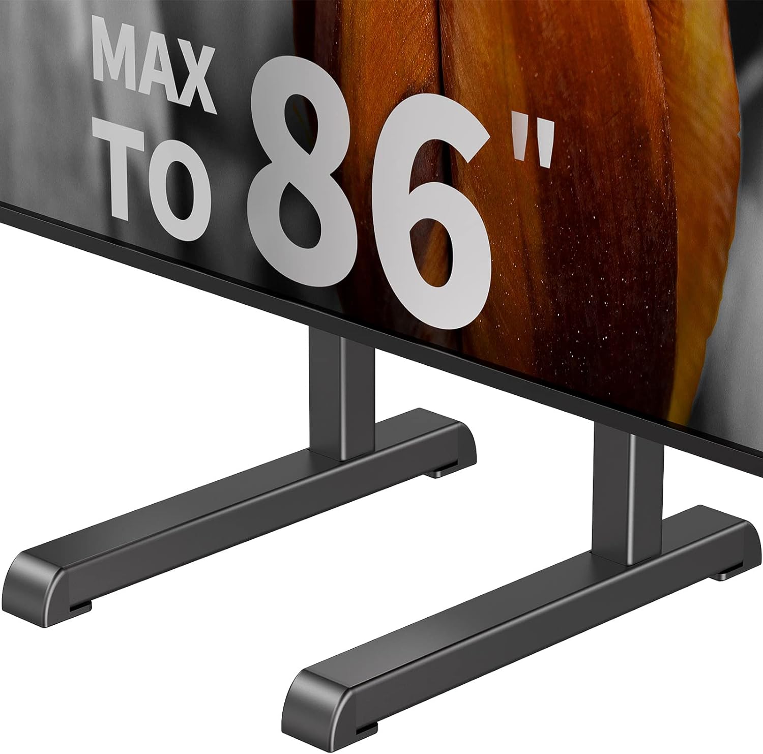 Universal Table Top TV Stand Base Replacement for Most 24 to 86 Inch LCD LED TVs, 7 Height Adjustable TV Legs with Cable Management Hold up to 132lbs, Max VESA 800x600mm, Black AX10TB01