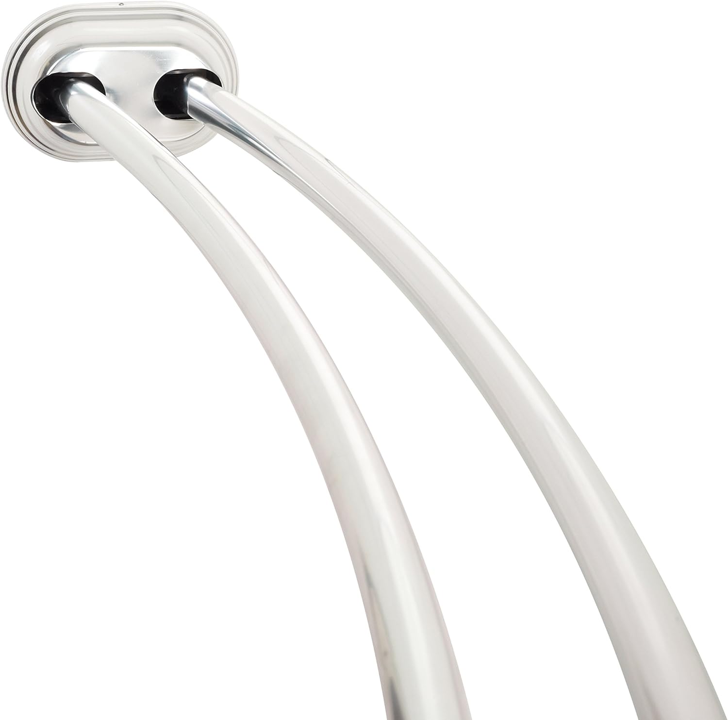 Zenna Home NeverRust Aluminum Double Curved Tension Shower Curtain Rod, 50 to 72-Inch, Chrome