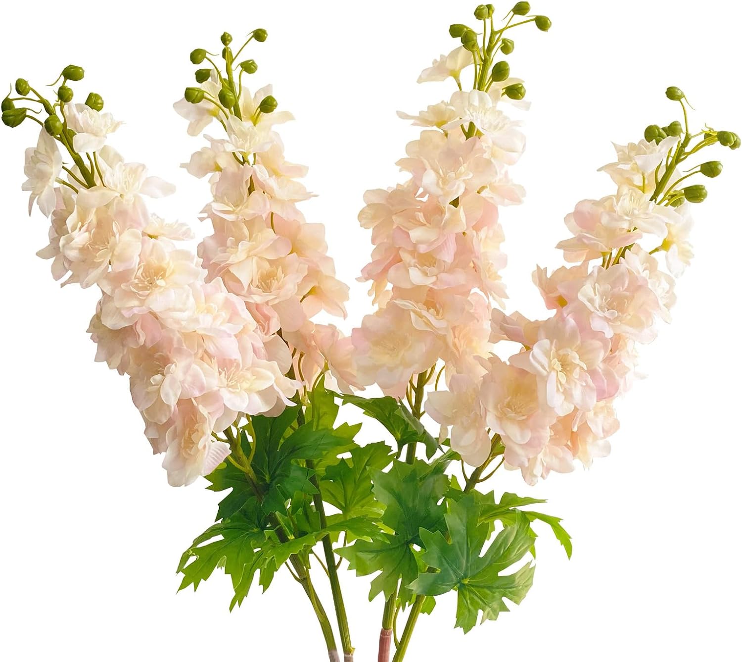 ZooeyRoose 3Pcs Large Fake Delphinium 31.5 inches Long Stem Artificial Flowers Larkspur Boho Home Decor for Tall Vase Spring Table Centerpieces Home Kitchen Wedding Baby Shower Pink Flower Decor