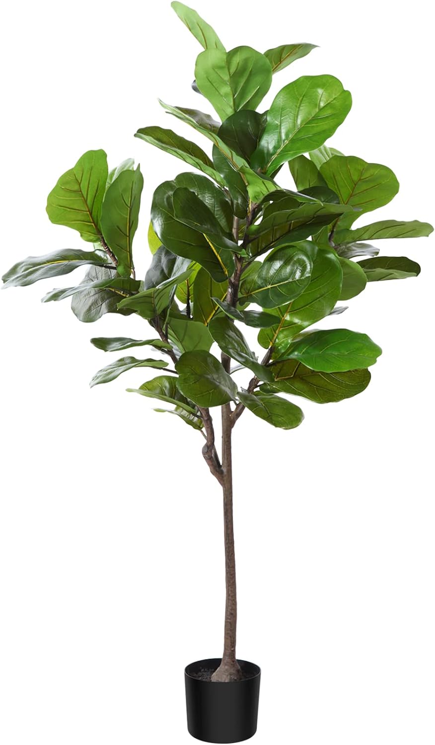 CROSOFMI Artificial Fiddle Leaf Fig Tree 50 Inch Fake Ficus Lyrata Plant with 56 Leaves Faux Plants in Pot for Indoor Outdoor House Home Office Garden Modern Decoration Perfect Housewarming Gift