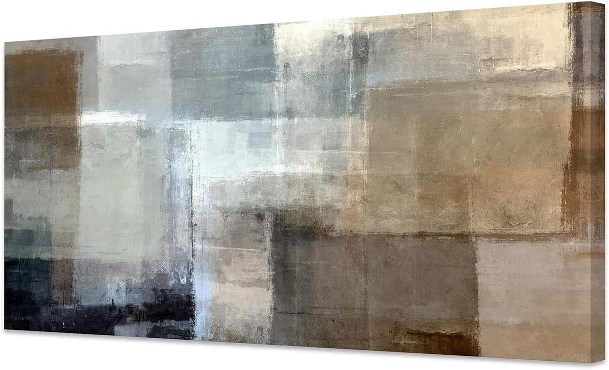 Baisuart A61275 Canvas Prints Abstract Wall Art Print Paintings Grey and Brown Stretched Canvas Wooden Framed for living Room Bedroom and Office Home Decor Artwork XXLarge 30x60inch