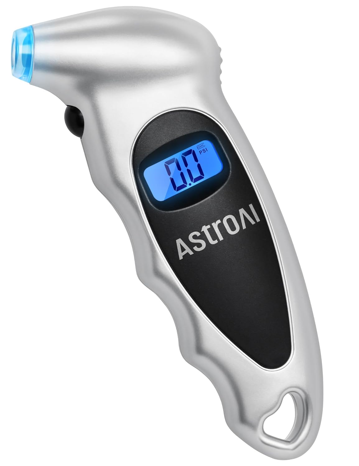 AstroAI Digital Tire Pressure Gauge 150 PSI 4 Settings for Car Truck Bicycle with Backlight LCD and Non-Skid Grip Car Accessories, Silver (1 Pack)