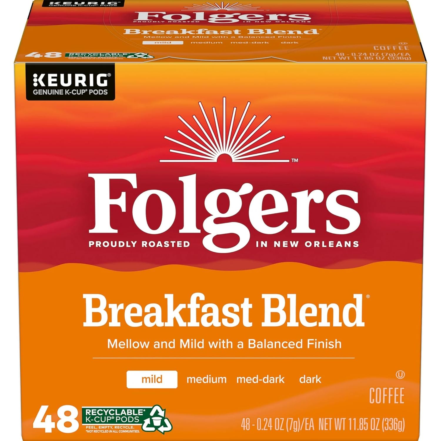 Folgers K Cups (Breakfast Blend, 12 Count (Pack of 4))