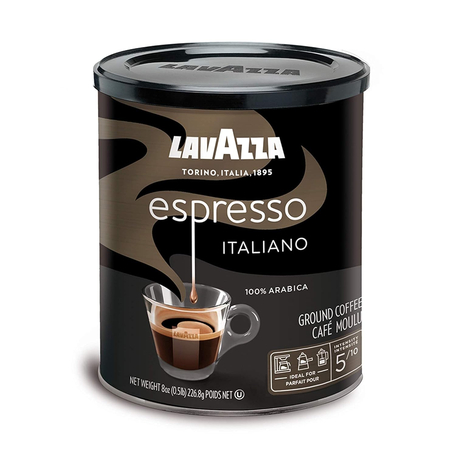 Lavazza Caffe Espresso Ground Coffee Blend, Medium Roast, 8 oz