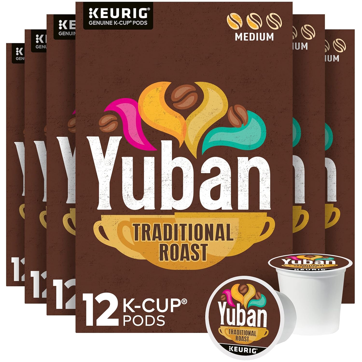Yuban Traditional Roast Keurig K Cup Coffee Pods (72 Count, 6 Boxes of 12)