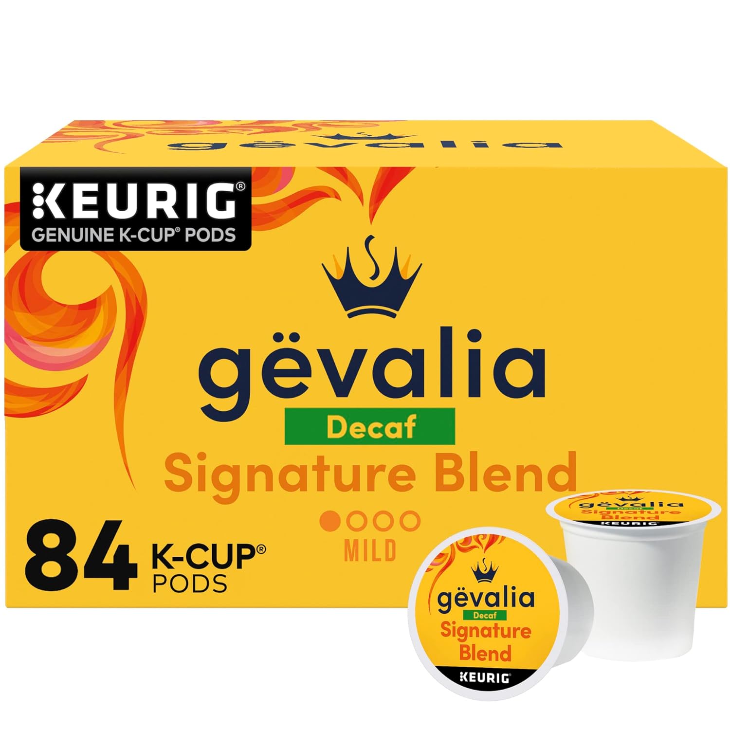 Gevalia Signature Blend Decaf Mild Light Roast K-Cup Coffee Pods (84 ct Box)