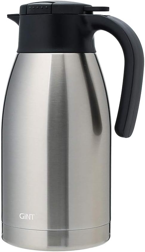 GiNT 64Oz Thermal Coffee Carafe, Insulated Stainless Steel Coffee Carafes for Keeping Hot/Double Walled Vacuum Thermos (Silver, 1.9L)