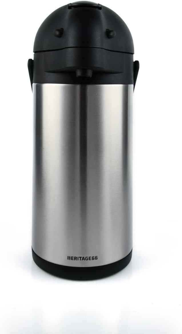 Heritage66 Thermal Coffee Carafe -Triple Wall Vacuum insulated Flask- Thermos keeping Beverages Hot for 12 hours /24 hours cold Tea, Water, and Coffee Dispenser (3 Liter / 101 Oz)