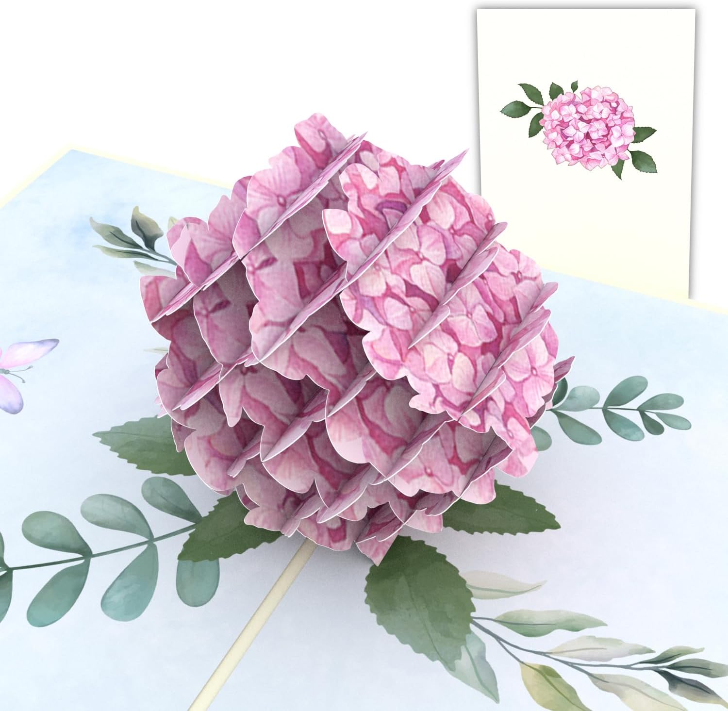 UIGOS Spring Pink Hydrangea Pop up Cards, Birthday Cards for Women, Birthday Cards, Anniversary Card, Wedding Card, Get Well Cards, Greeting Cards, Just Because Cards, Sympathy Cards, Popup Birthday Card, Friend Birthday Card, Husband Birthday Card, Birth