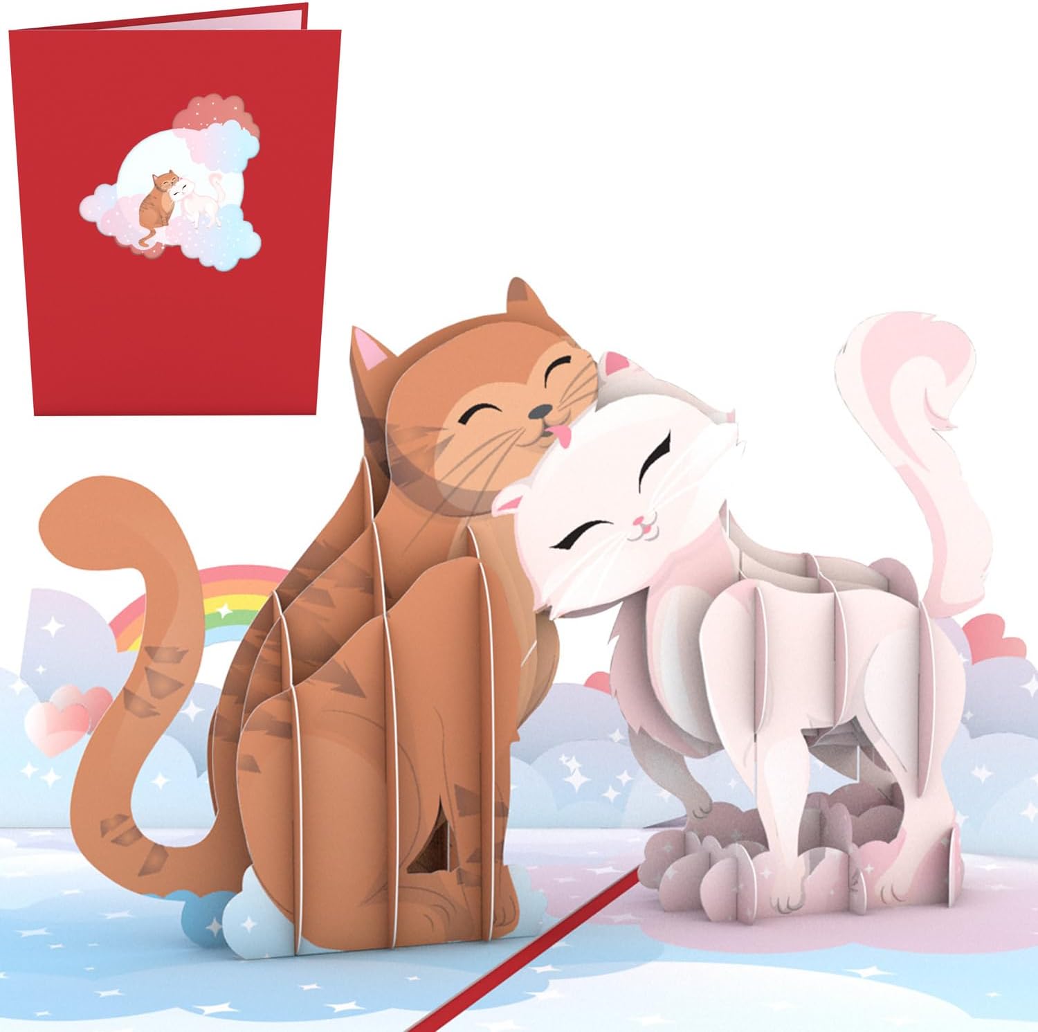 UIGOS Cat Couple Pop up Cards, Birthday Cards, Birthday Cards for Women, Anniversary Card, Wedding Card, Get Well Cards, Greeting Cards, Just Because Cards, Sympathy Cards, Popup Birthday Card, Friend Birthday Card, Husband Birthday Card, Birthday Card Wi