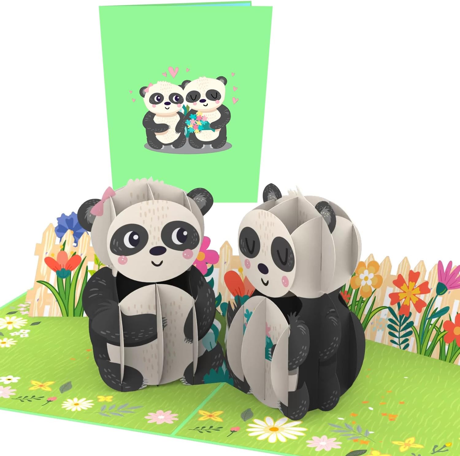 UIGOS Panda In Love Pop up Cards, Birthday Cards for Women, Birthday Cards, Anniversary Card, Wedding Card, Get Well Cards, Greeting Cards, Just Because Cards, Sympathy Cards, Popup Birthday Card, Friend Birthday Card, Husband Birthday Card, Birthday Card