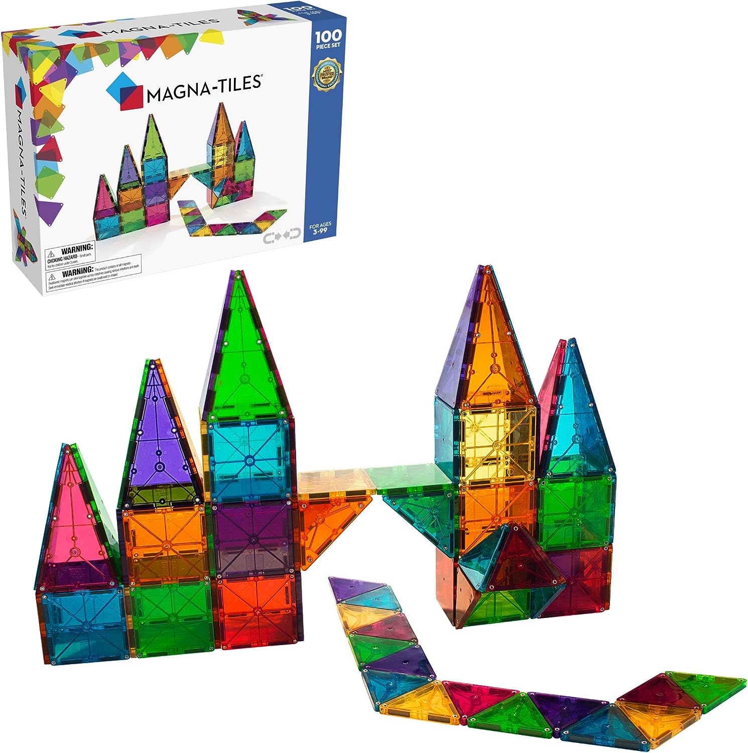 MAGNA-TILES Classic 100-Piece Magnetic Construction Set, The ORIGINAL Magnetic Building Brand