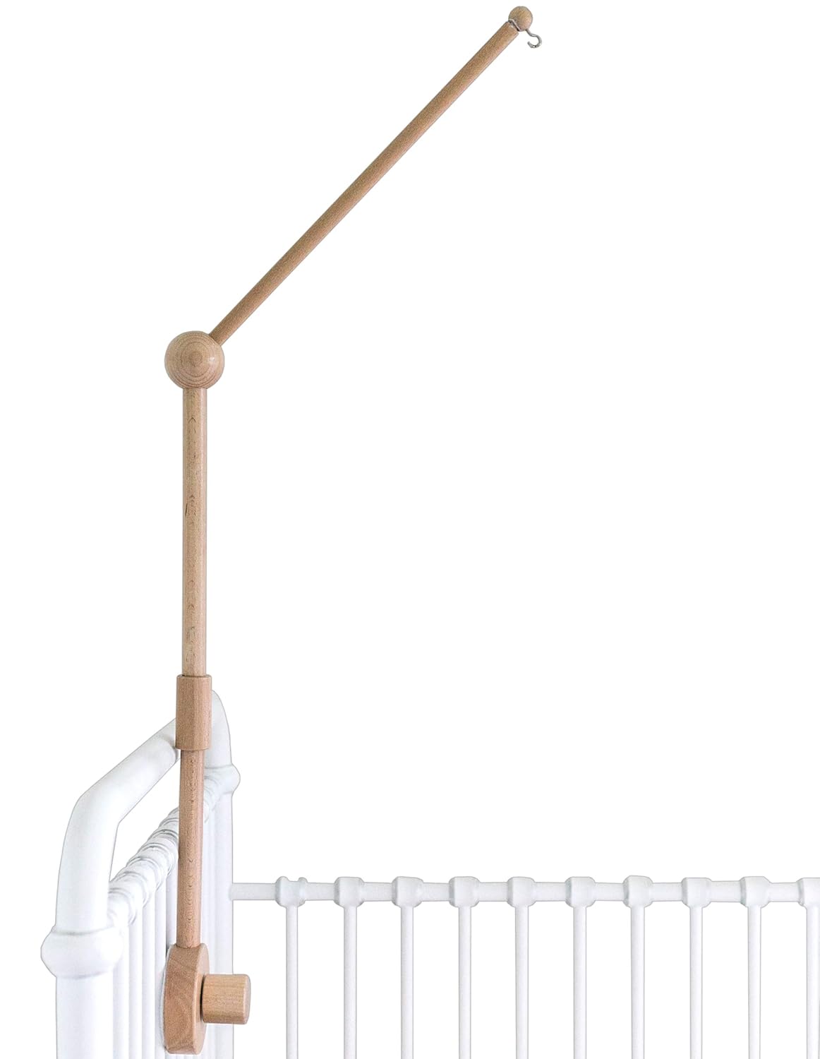 Sorrel   Fern Wooden Baby Crib Mobile Arm - Baby Mobile Holder Arm (31 inch, 100% Natural Beech Wood) - Strong Anti Slip Attachment - Nursery Dcor