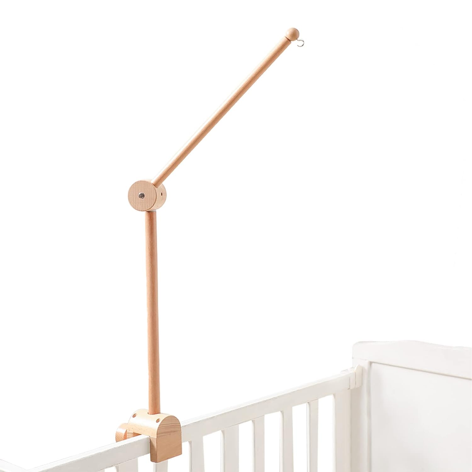 Baby Crib Mobile Arm - Wooden Baby Mobile Crib Holder Height Adjustable for Hanging Baby Crib Attachment for Nursery Decor