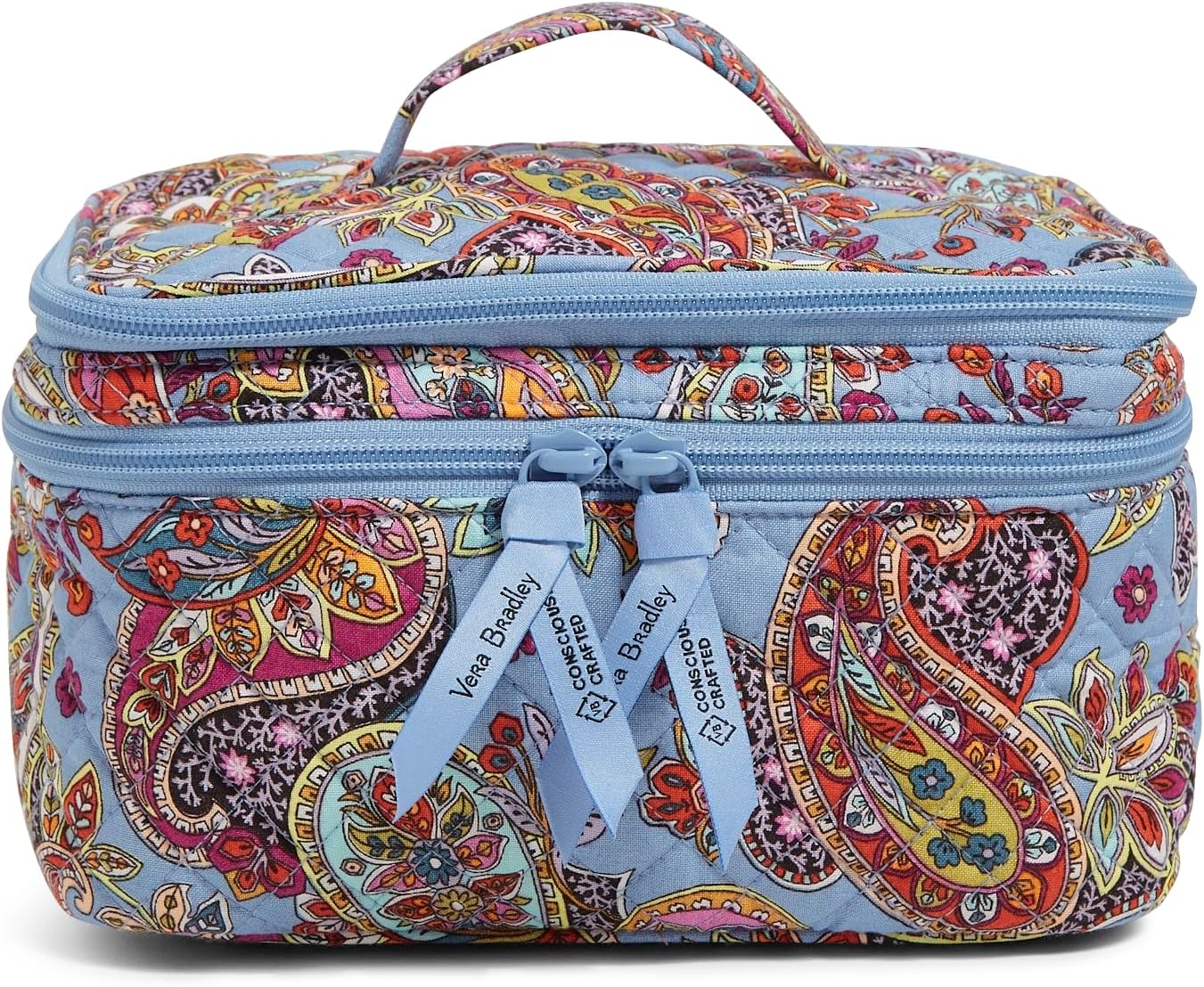 Vera Bradley Women' Cotton Brush Up Cosmetic Makeup Organizer Case Bag