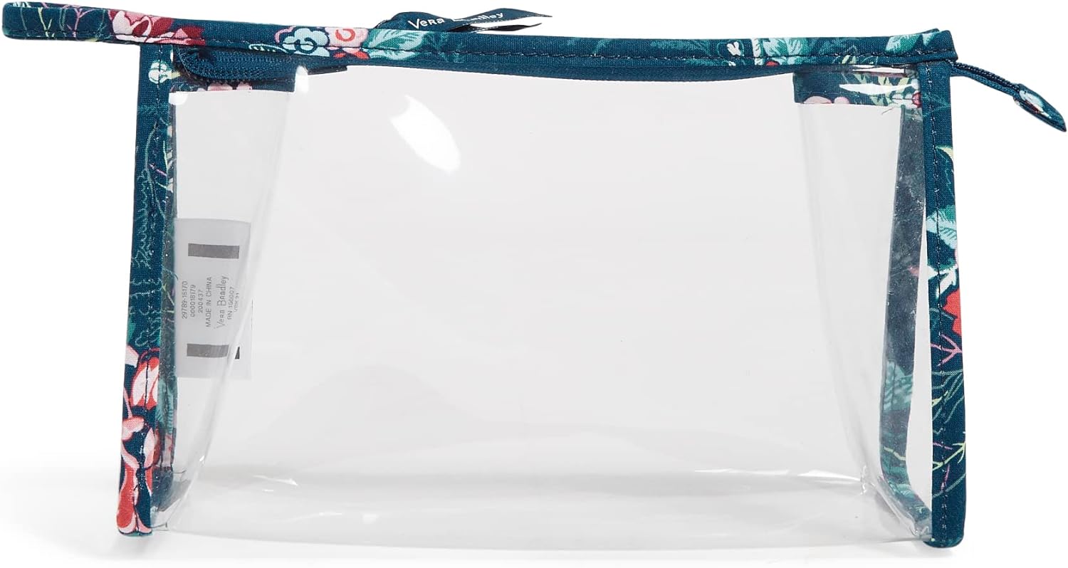 Vera Bradley Women' Clear Trapeze Cosmetic Makeup Organizer Bag