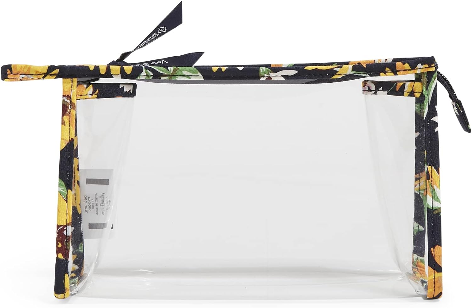 Vera Bradley Women' Clear Trapeze Cosmetic Makeup Organizer Bag