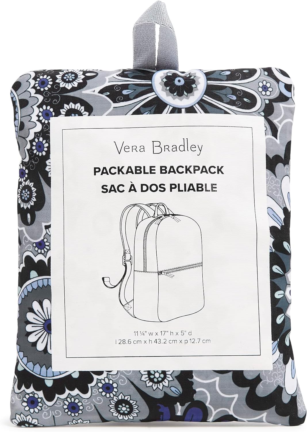 Vera Bradley Women' Ripstop Packable Backpack, Tranquil Medallion, One Size