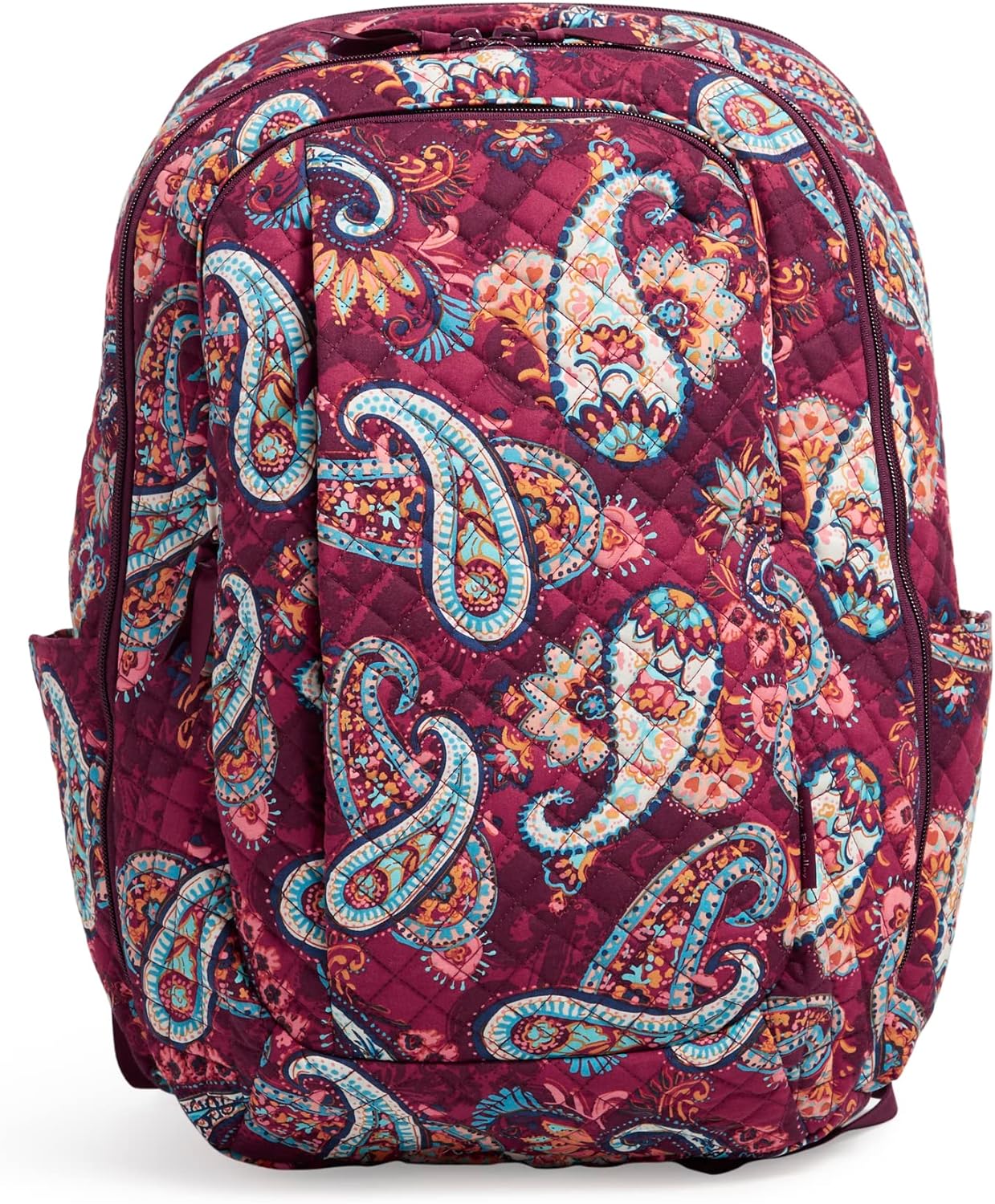 Vera Bradley Women' Cotton Large Travel Backpack Travel Bag, Paisley Jamboree - Recycled Cotton, One Size