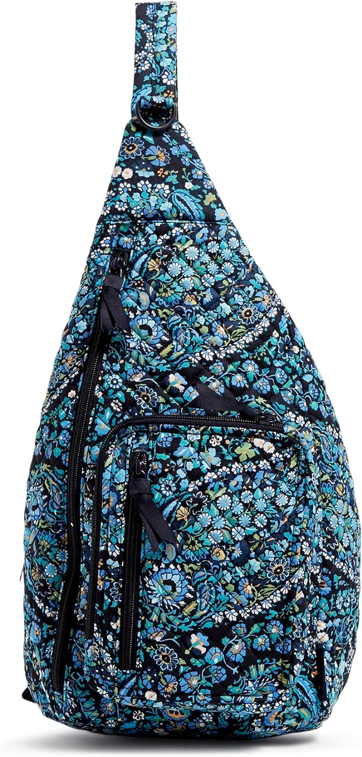 Vera Bradley Women' Cotton Sling Backpack, Dreamer Paisley - Recycled Cotton, One Size