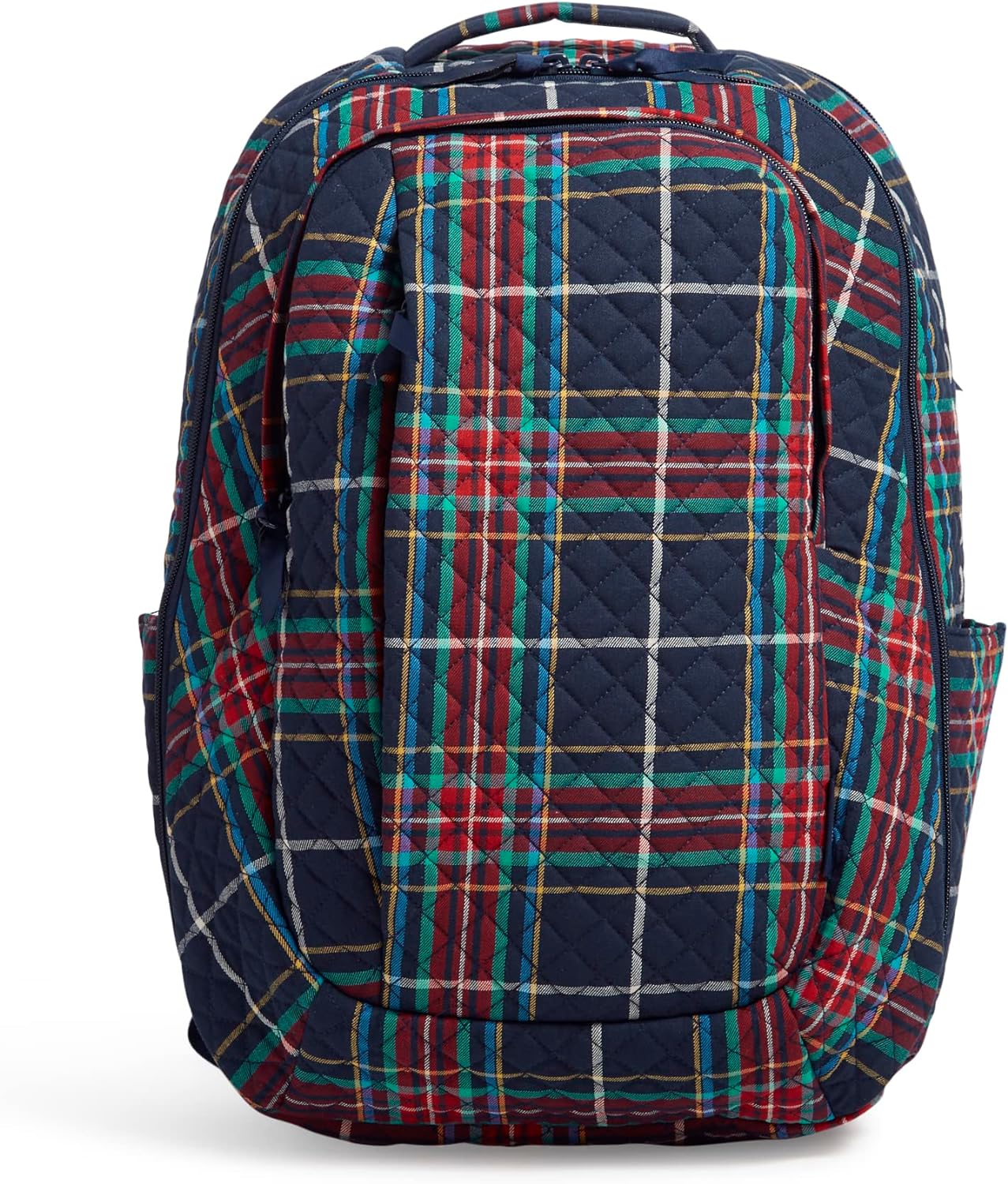 Vera Bradley Women' Cotton Large Travel Backpack Travel Bag, Tartan Plaid - Recycled Cotton, One Size