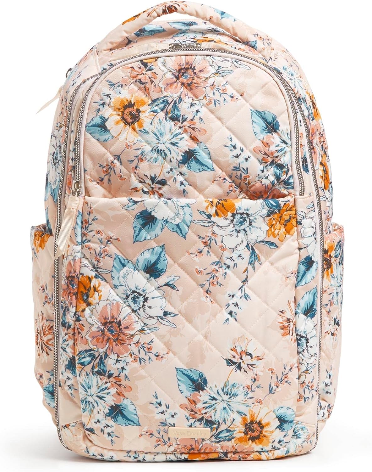 Vera Bradley Women' Performance Twill Travel Backpack Travel Bag, Peach Blossom Bouquet, One Size