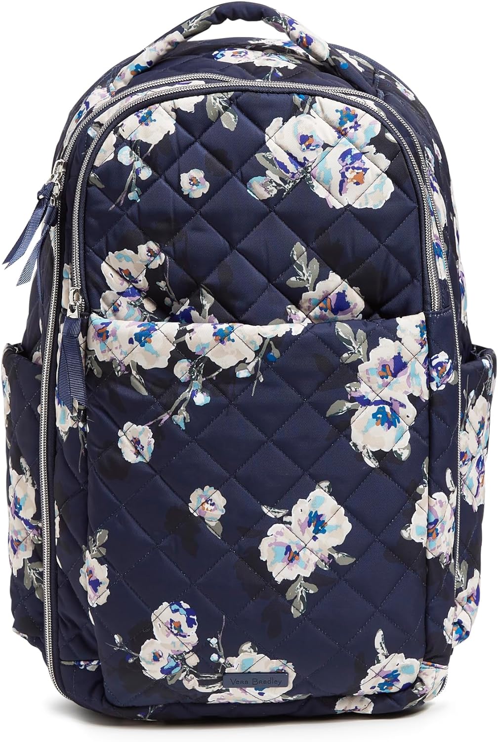 Vera Bradley Women', Performance Twill Travel Backpack Travel Bag, Blooms and Branches Navy, One Size