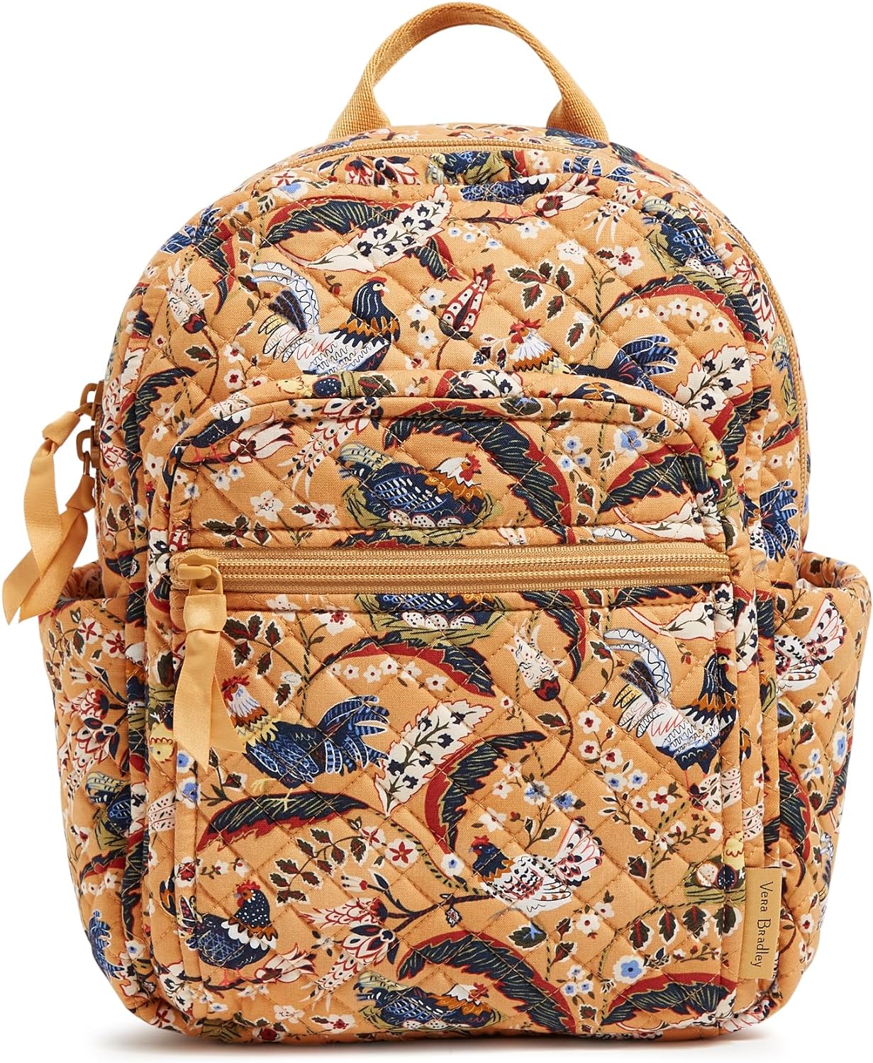 Vera Bradley Women' Cotton Small Backpack, French Hens, One Size