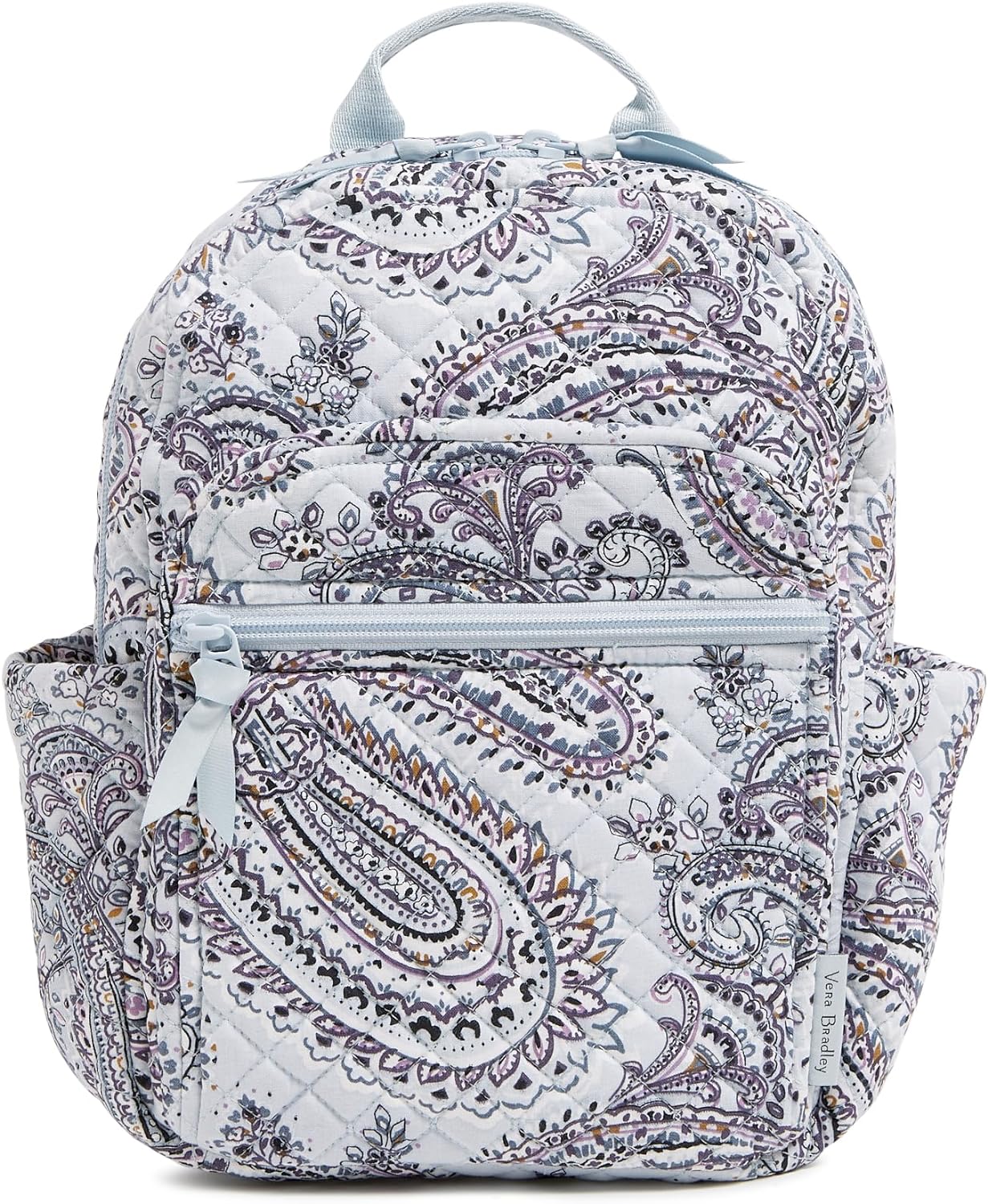 Vera Bradley Women' Cotton Small Backpack, Soft Sky Paisley, One Size