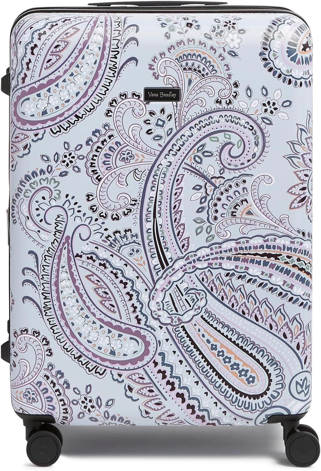 Vera Bradley Women' Hardside Rolling Suitcase Luggage, Soft Sky Paisley, 26 Check in