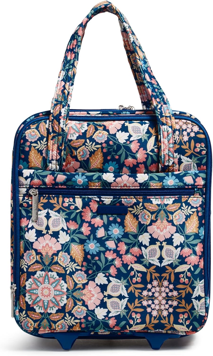 Vera Bradley Women' Softside Underseat Rolling Work Bag, Enchanted Mandala Blue, One Size