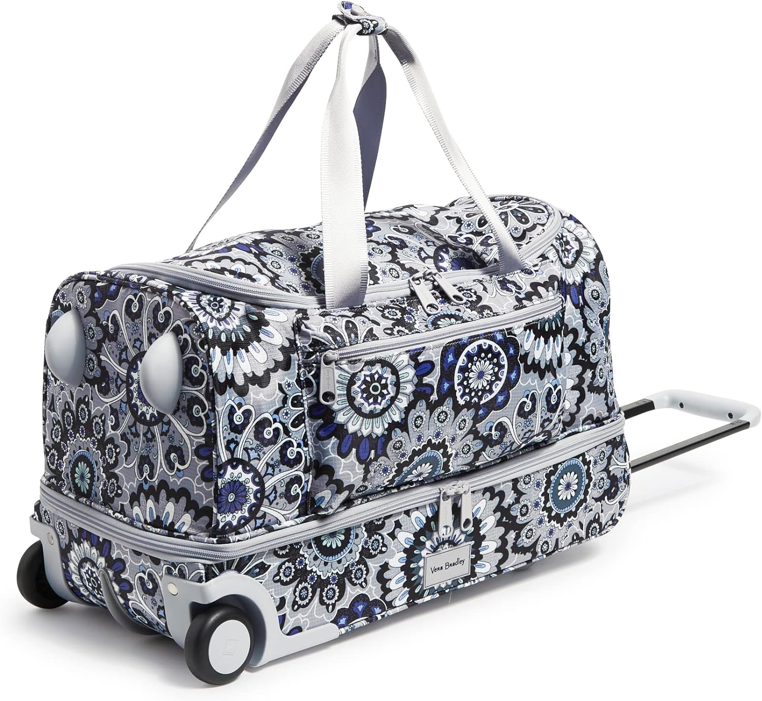 Vera Bradley Women' Recycled Ripstop Foldable Rolling Duffel Bag Travel