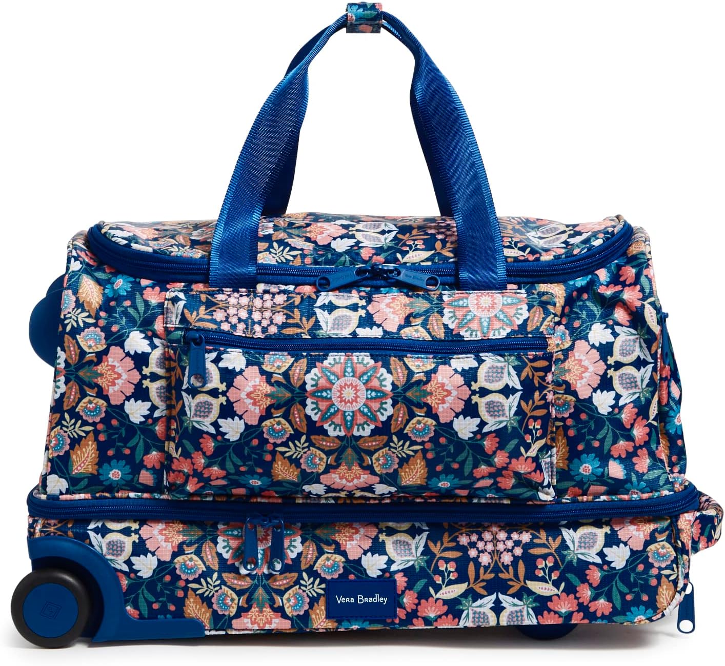 Vera Bradley Women' Recycled Ripstop Foldable Rolling Duffel Bag Travel