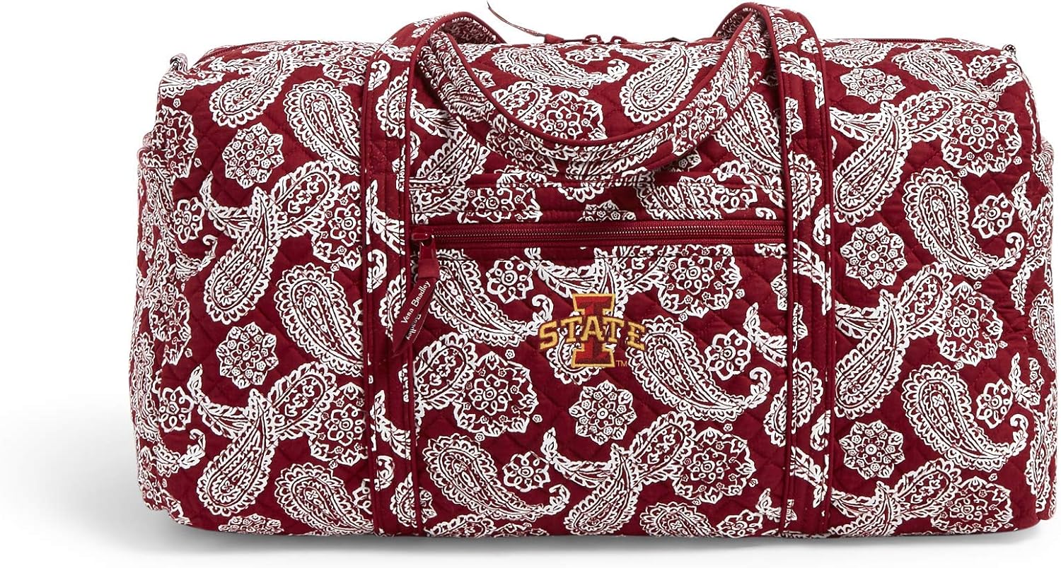 Vera Bradley Women' Collegiate Large Travel Duffle Bag (Multiple Teams Available), Cotton