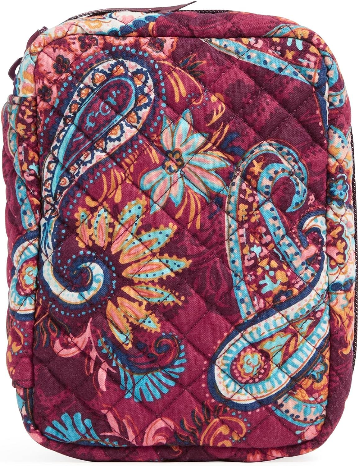 Vera Bradley Women' Cotton Zip-around Jewelry Organizer Case, Paisley Jamboree - Recycled Cotton, One Size