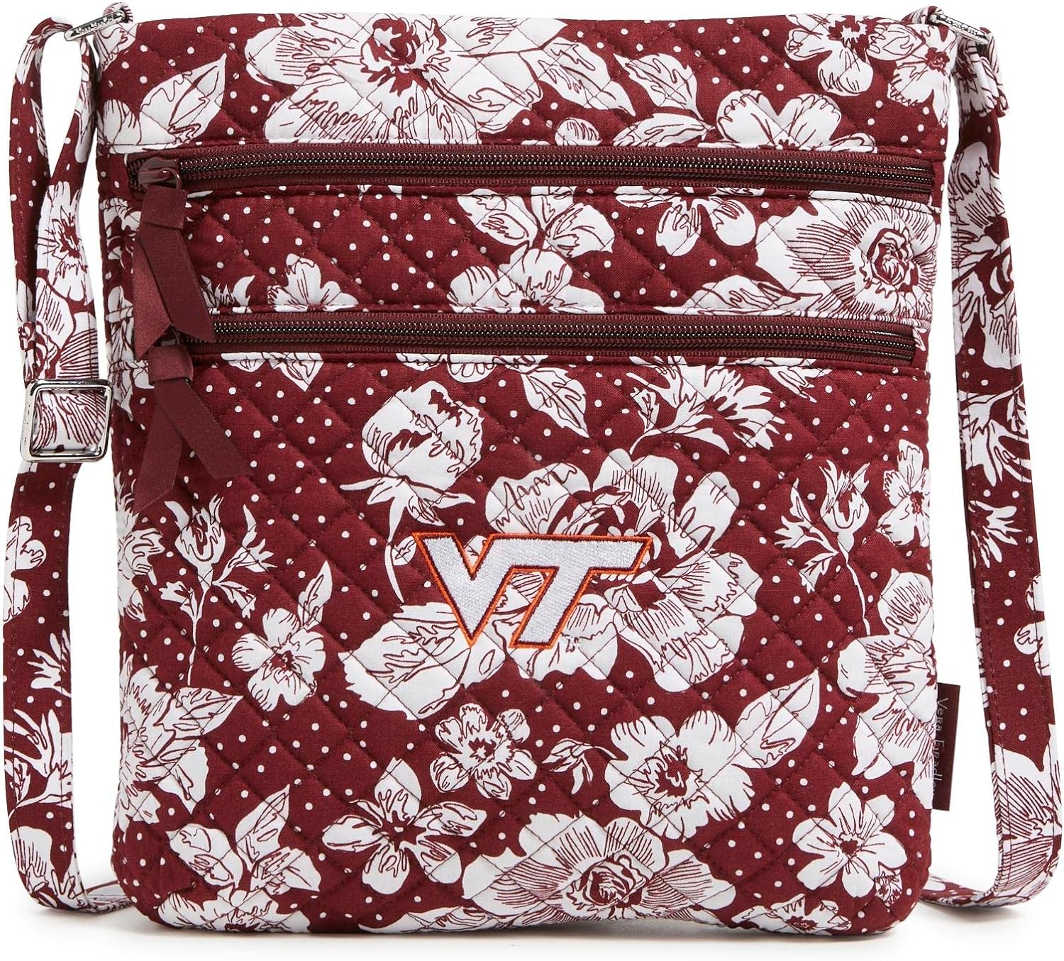 Vera Bradley Cotton Collegiate Triple Zip Hipster Crossbody Purse (Multiple Teams Available)