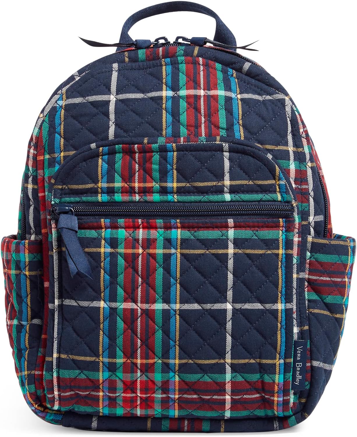 Vera Bradley Women' Cotton Small Backpack, Tartan Plaid - Recycled Cotton, One Size